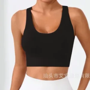 New Women's Seamless Yoga Tank Top with Eight Straps Cross Solid Color High Elastic Sports Bra and Bra Free Fitness Tank Top